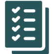 Checklist icon with multiple checkmarks.